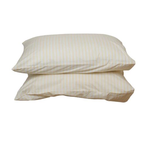 Home Lab 100% Stonewashed Cotton Stripe Pillowcase Pair